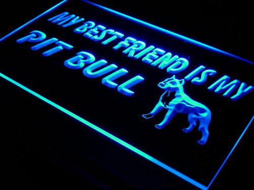 Best Friend Pit Bull Dog Pet Neon Light Sign